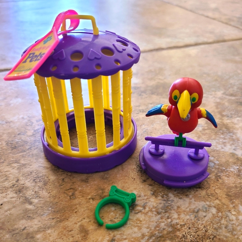 Vintage littlest pet shop parrot set